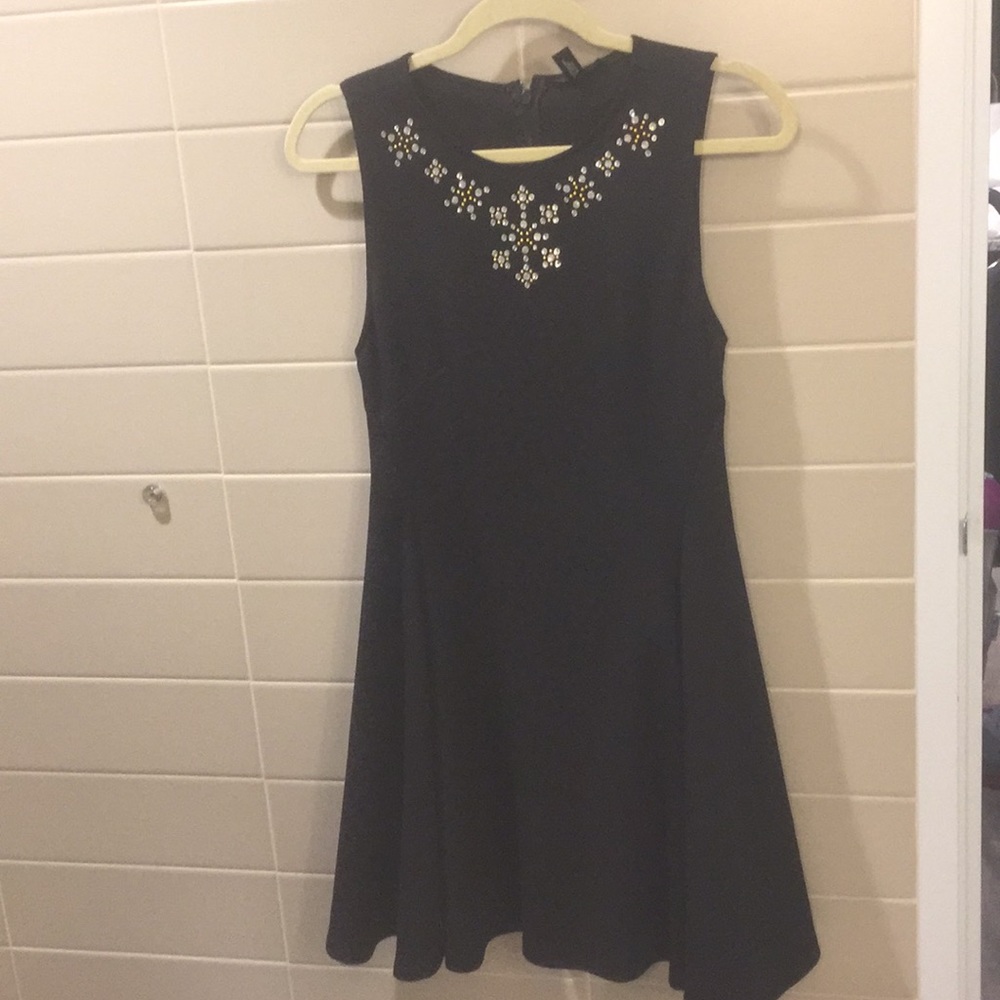 Black A-line dress. Size large